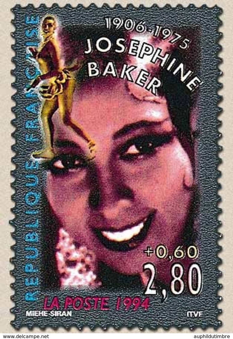 Personnages Célèbres. De La Scène à L'écran. Joséphine Baker (1906-1975).  2f.80 + 60c. Multicolore Y2899 - Unused Stamps