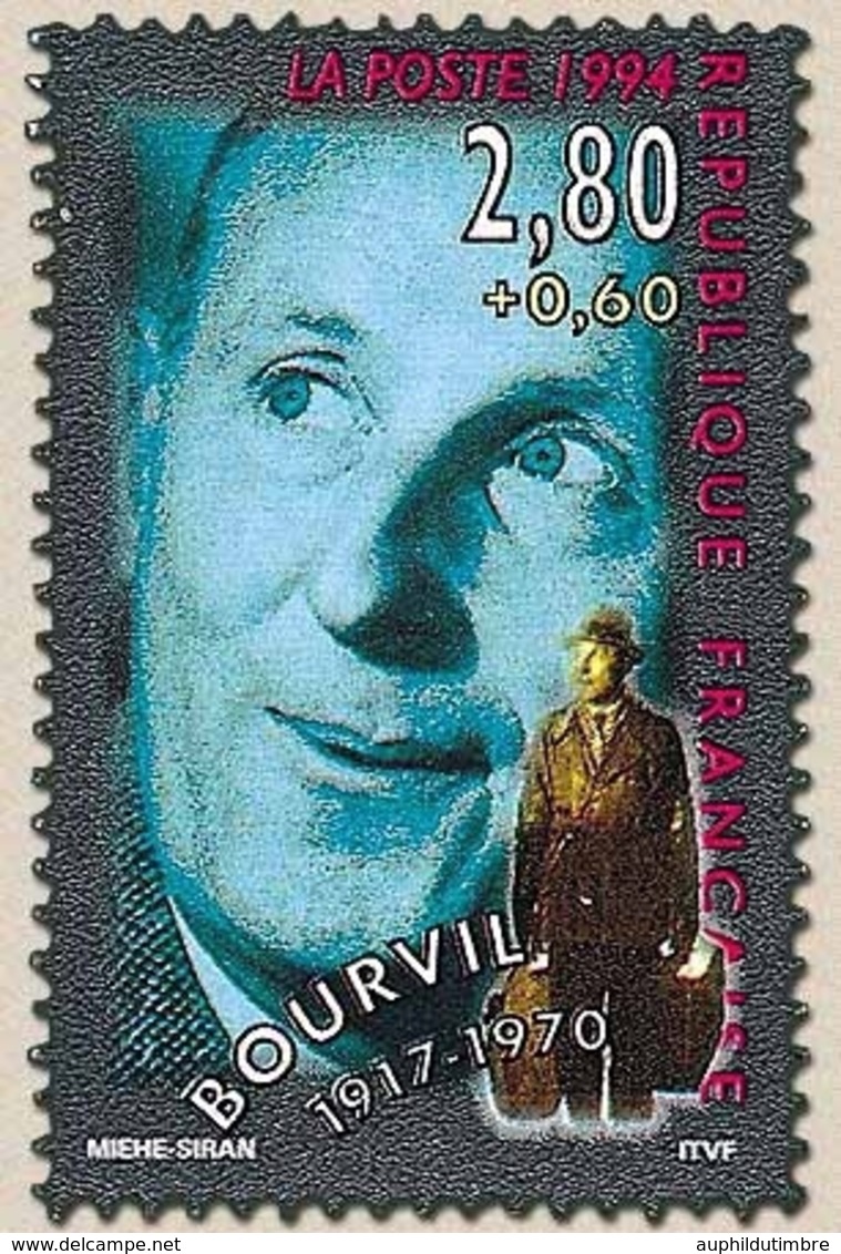 Personnages Célèbres. De La Scène à L'écran. Bourvil (1917-1970).  2f.80 + 60c. Multicolore Y2900 - Unused Stamps