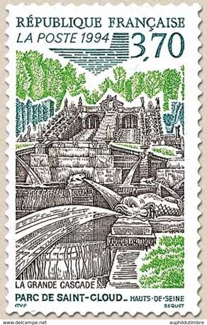 Série Touristique. La Grande Cascade Du Parc De Saint-Cloud. Vue De La Cascade  3f.70 Y2905 - Unused Stamps
