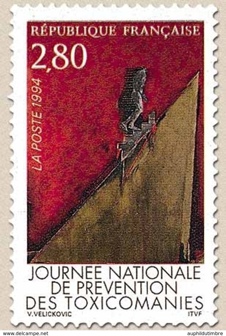 Journée Mondiale De Prévention Des Toxicomanies. Œuvre Symbolique De V. Velikovic  2f.80 Multicolore Y2908 - Unused Stamps