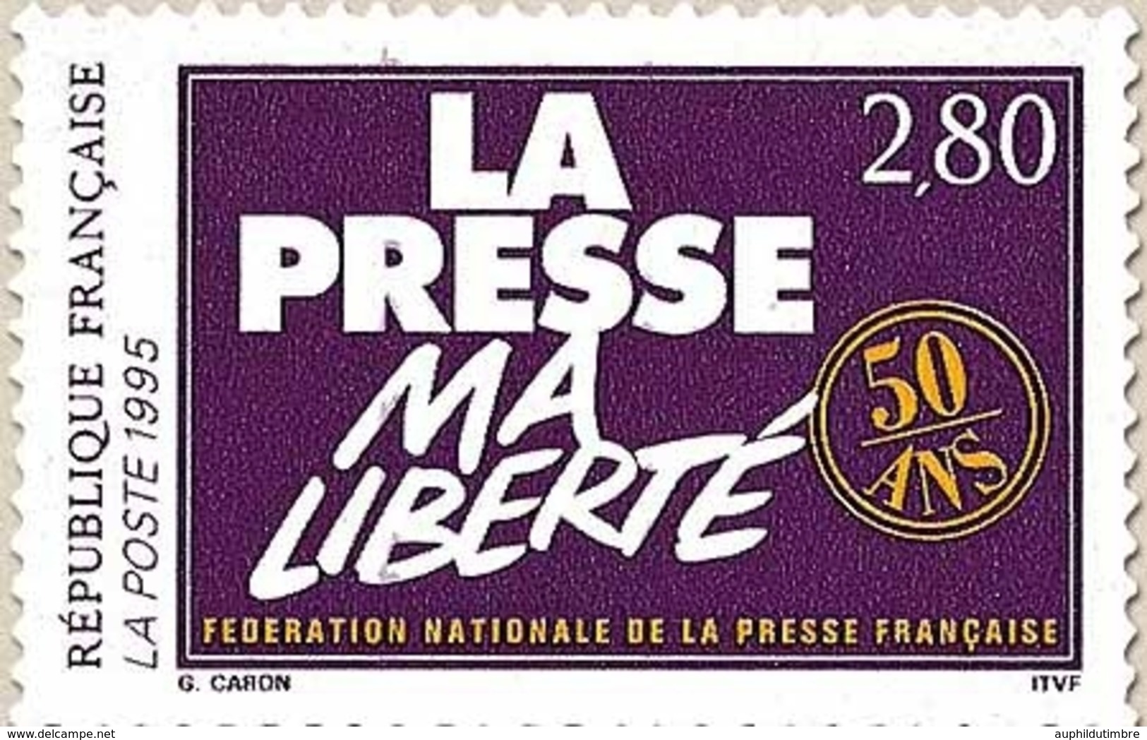 Cinquantenaire De La Fédération Nationale De La Presse Française. 2f.80 Lilas Et Jaune Y2917 - Neufs