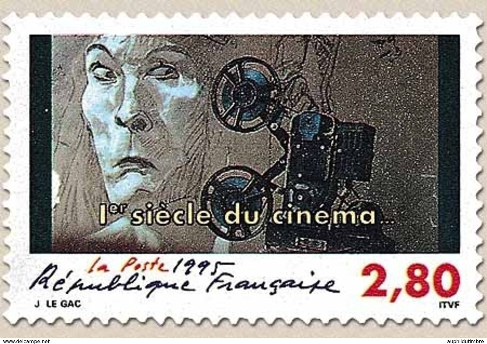 1er Siècle Du Cinéma. Tête D'acteur, Projecteur  2f.80 Multicolore Y2919 - Ongebruikt