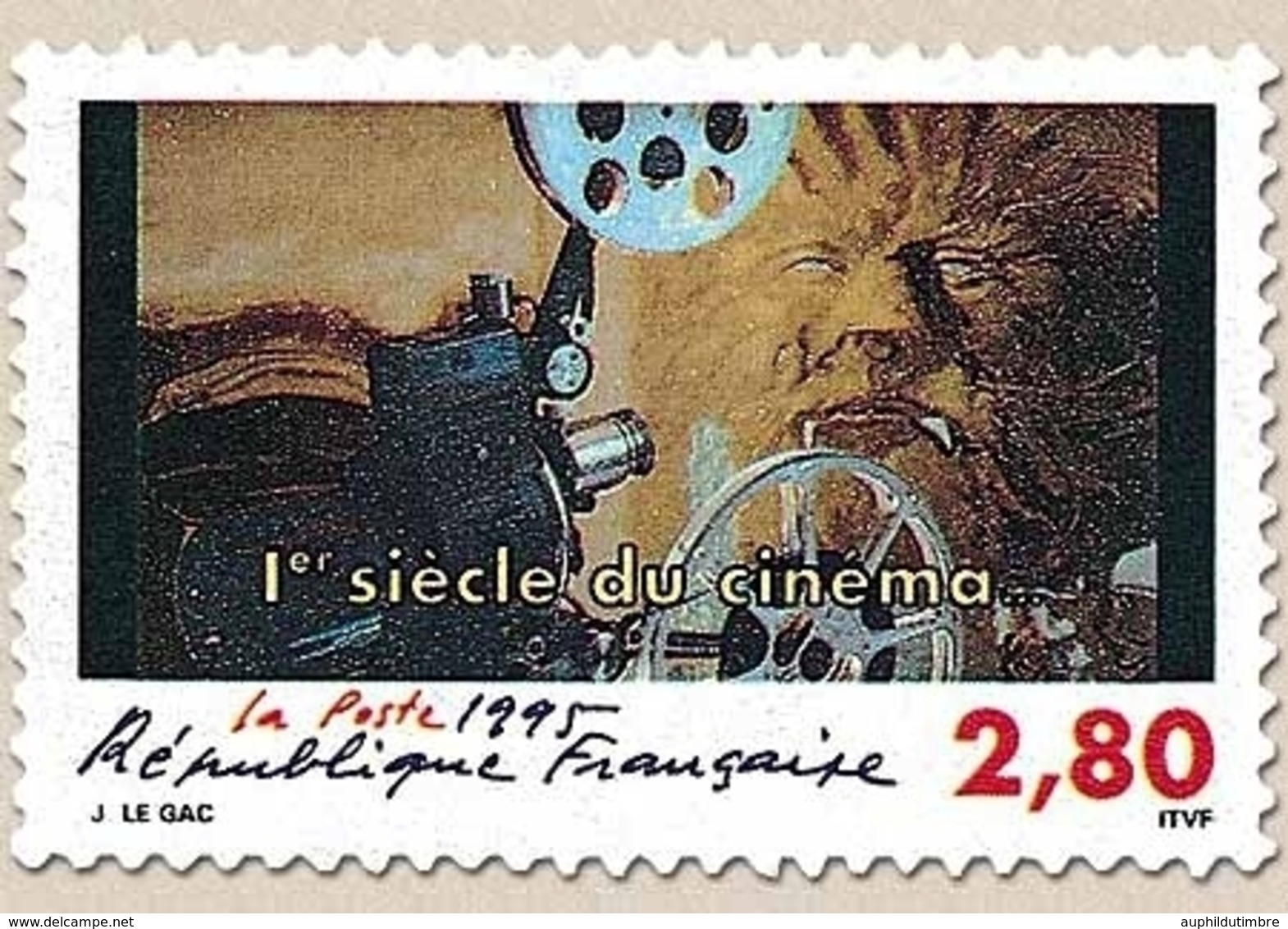 1er Siècle Du Cinéma. Projecteur, Tête Grimée, Style La Bête  2f.80 Multicolore Y2921 - Unused Stamps