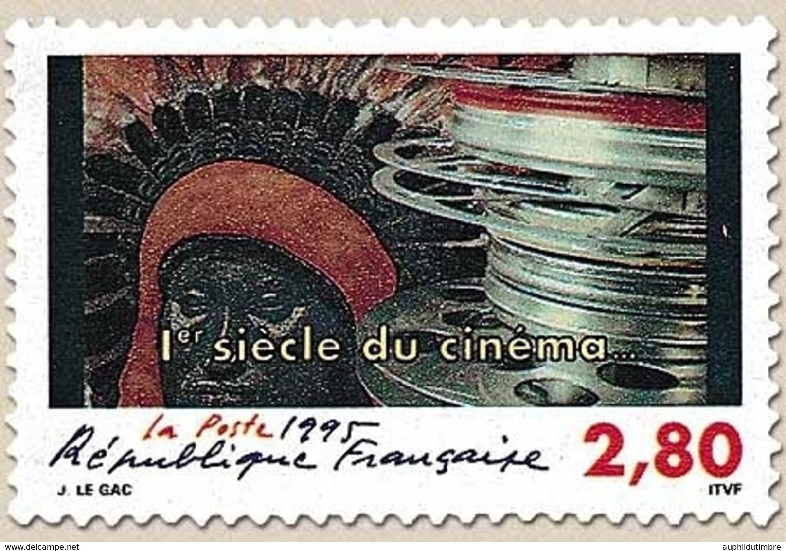 1er Siècle Du Cinéma. Bobines Et Tête D'Indien  2f.80 Multicolore Y2922 - Unused Stamps