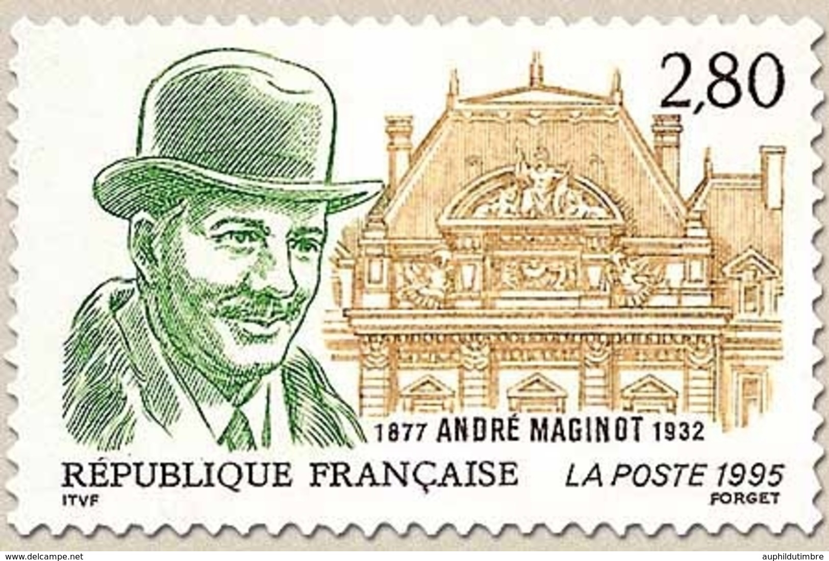 Hommage à André Maginot (1877-1932) Portrait De L'homme Politique Et Ministère De La Guerre  2f.80 Y2966 - Unused Stamps