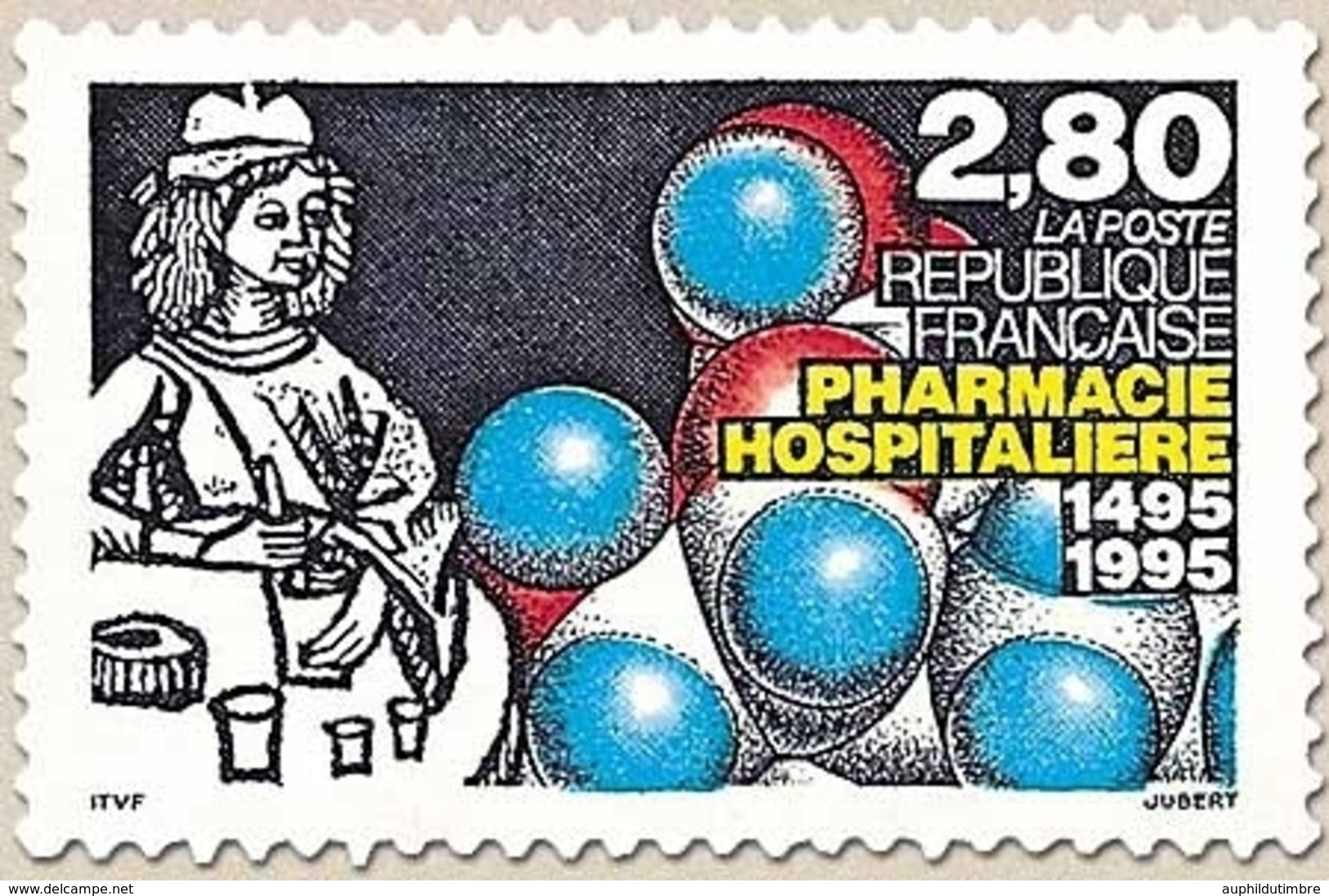 500e Anniversaire De La Pharmacie Hospitalière. Préparateur D'antan, Gélules  2f.80 Multicolore Y2968 - Unused Stamps