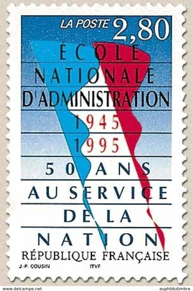 50e Anniversaire De L'Ecole Nationale D'Administration. Couleurs Nationales  2f.80 Bleu, Rouge Et Noir Y2971 - Nuevos