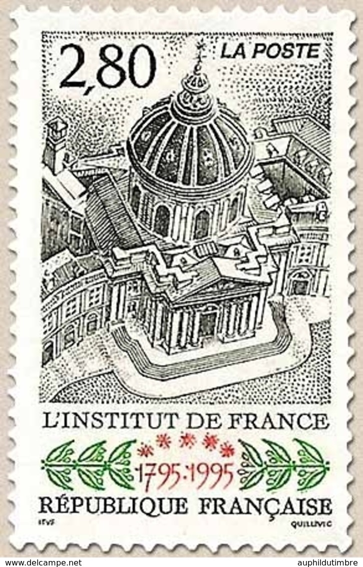 Bicentenaire De L'Institut De France. Vue Aérienne  2f.80 Noir, Vert Et Brun-orange Y2973 - Nuevos