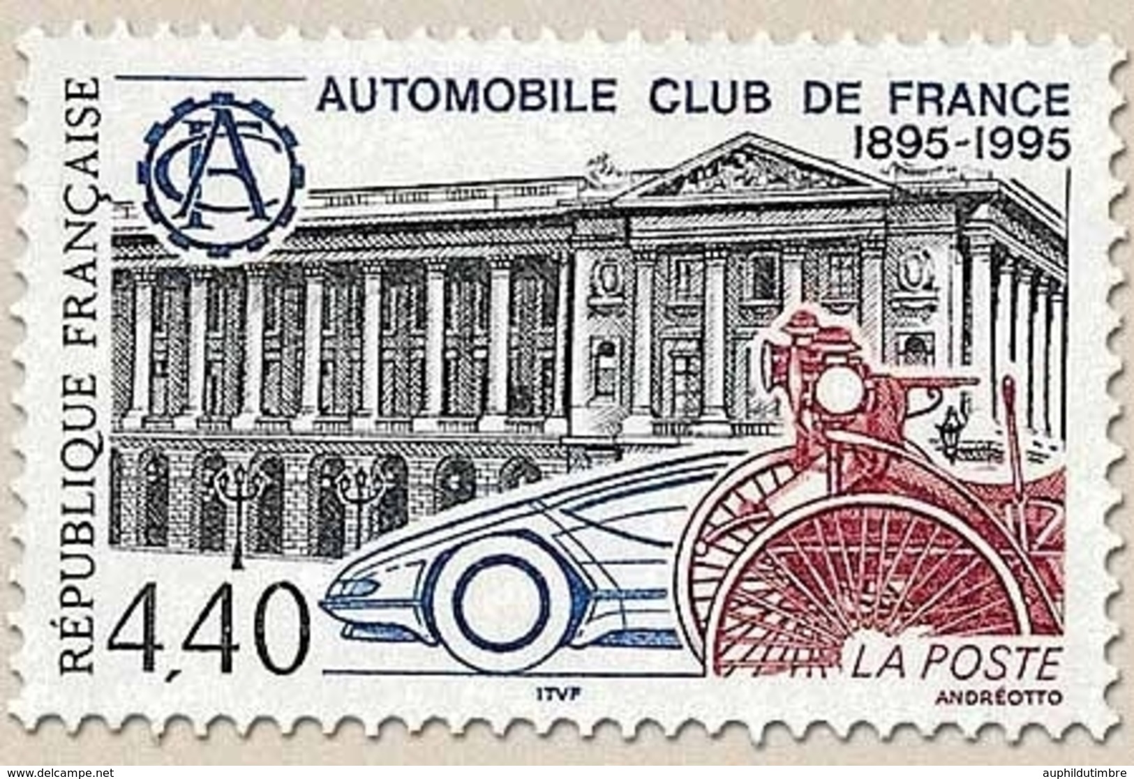 Centenaire De L'Automobile Club De France. Logo Et Siège Du Club 4f.40 Gris Y2974 - Unused Stamps