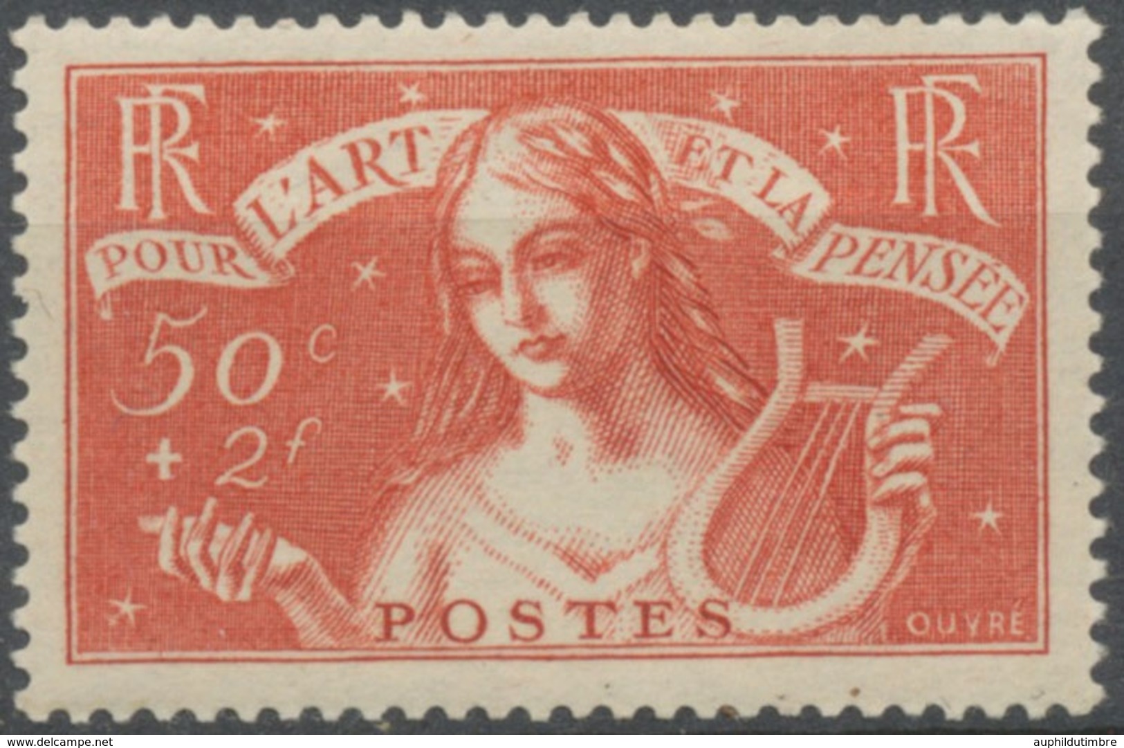 Au Profit Des Chômeurs Intellectuels. 50c. + 2f. Rouge-brique Neuf Luxe ** Y308 - Unused Stamps