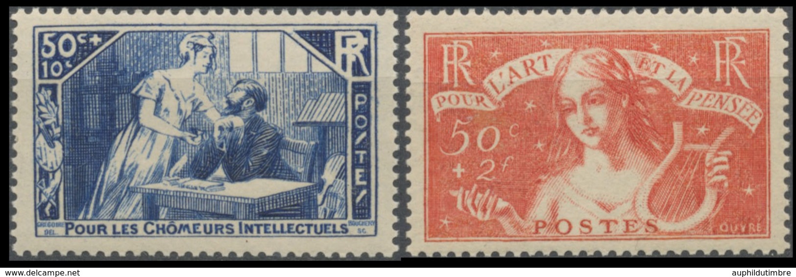 Au Profit Des Chômeurs Intellectuels N°307-308 Neuf Luxe ** Y308S - Unused Stamps