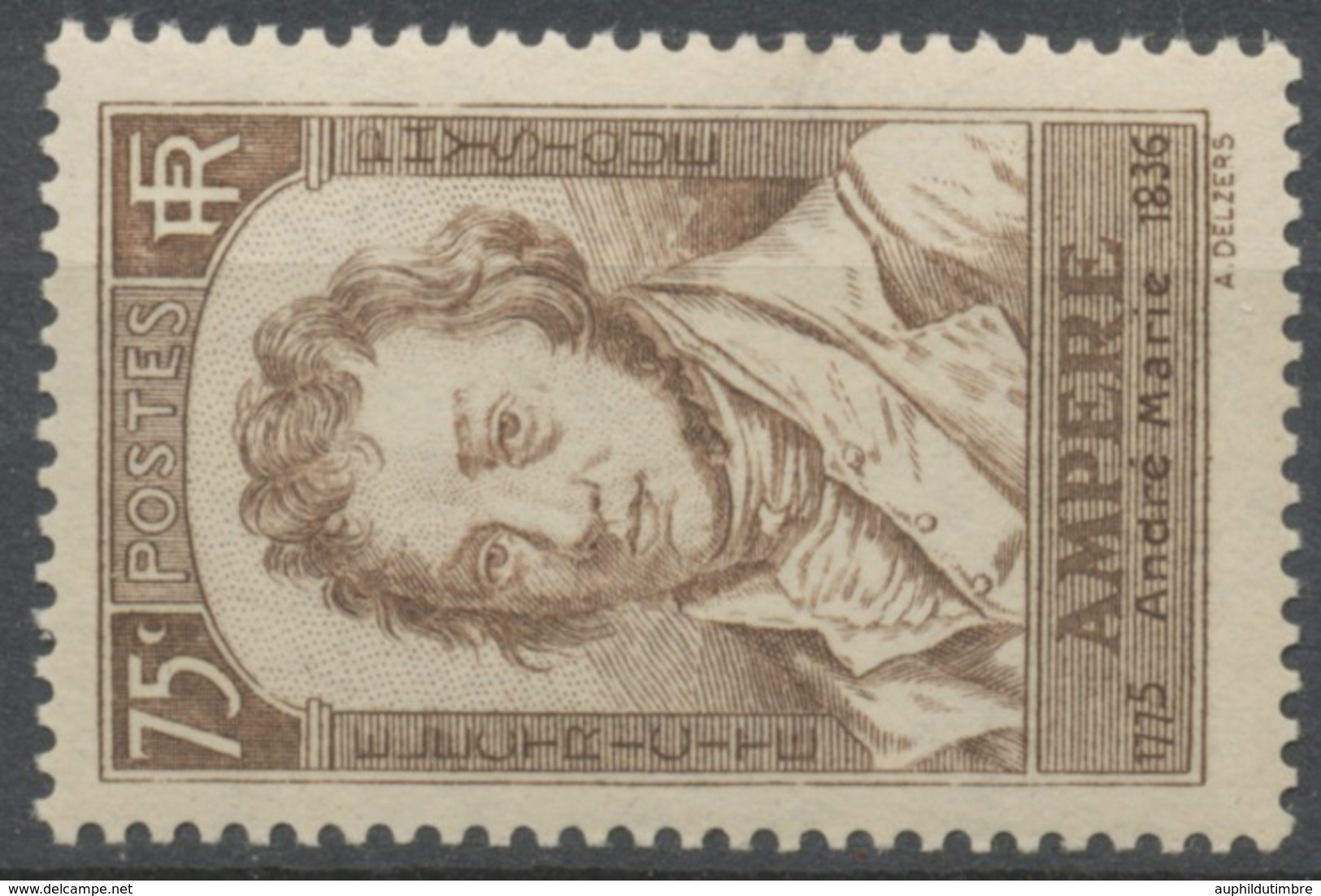 Centenaire De La Mort D'André-Marie Ampère (1775-1836) 75c. Brun Neuf Luxe ** Y310 - Unused Stamps