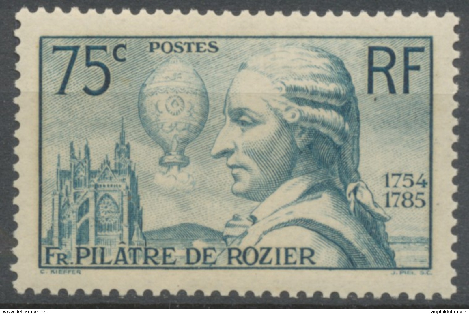 150e Anniversaire Mort Aéronaute Pilâtre De Rozier Cathédrale De Metz Et Montgolfière  75c. Neuf Luxe ** Y313 - Unused Stamps