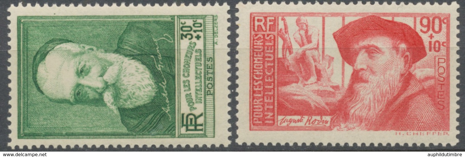 Au Profit Des Chômeurs Intellectuels. N°343 à 344 Neuf Luxe ** Y344S - Unused Stamps