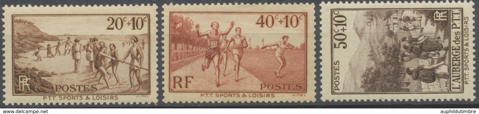 Au Profit Des Oeuvres Sociales. Légende P.T.T. SPORTS Et LOISIRS.N°345 à 347 Neuf Luxe ** Y347S - Unused Stamps