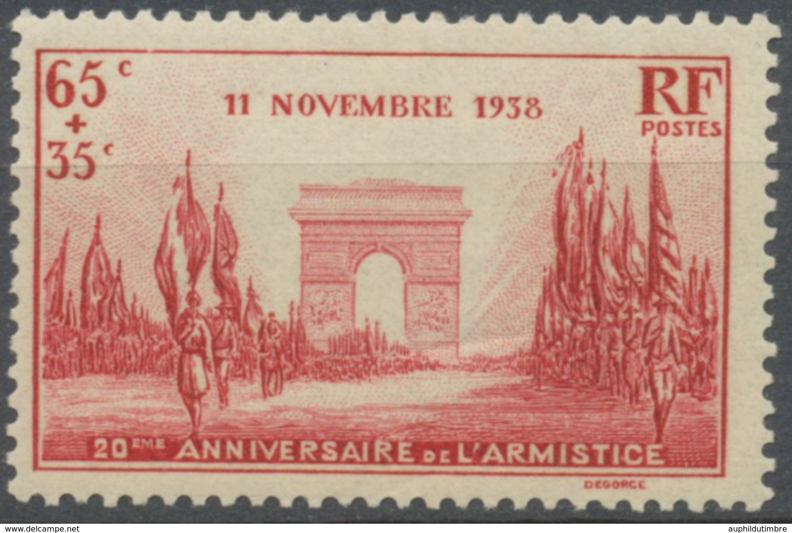 20e Anniversaire De La Victoire. Défilé Du 11 Novembre. 65c. + 35c. Rouge Carminé Neuf Luxe ** Y403 - Unused Stamps