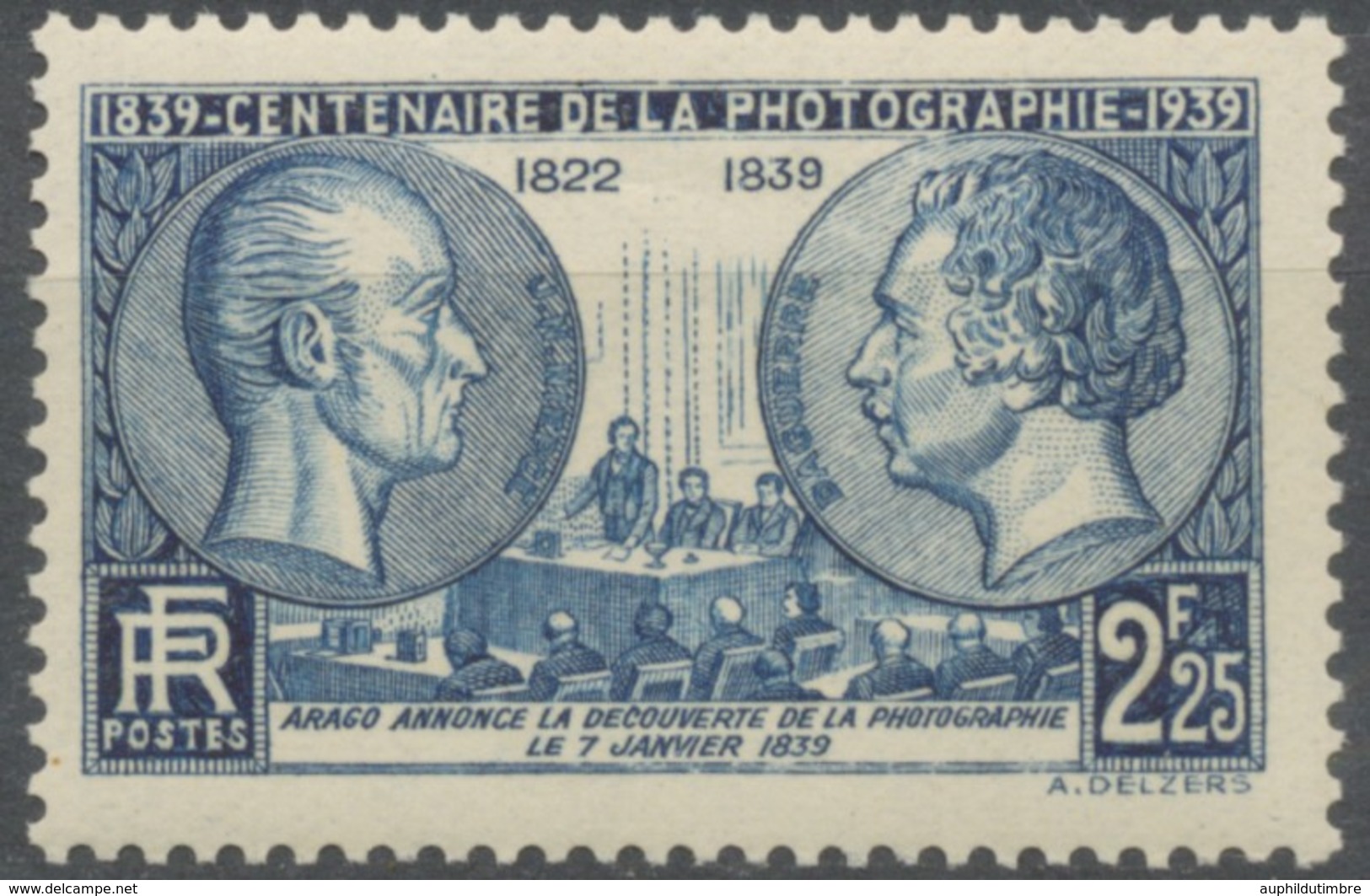 Centenaire De La Photographie. Niepce (1765-1833), Daguerre (1787-1851) , François Arago. 2f.25 Bleu Neuf Luxe ** Y427 - Nuevos