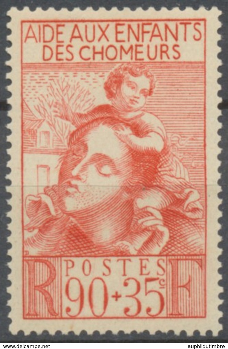 Au Profit De L'oeuvre Des Enfants Des Chômeurs. 90c. + 35c. Rouge-brique Neuf Luxe ** Y428 - Unused Stamps