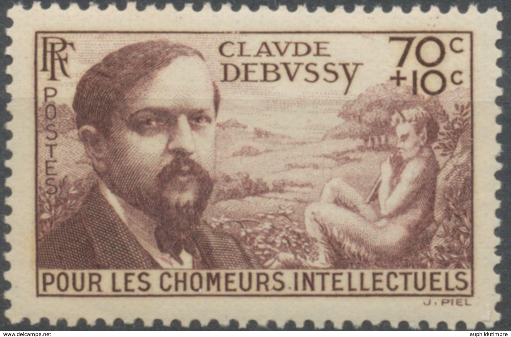 Au Profit Des Chômeurs Intellectuels. Claude Debussy, Prélude à L'après-midi D'un Faune 70c. + 10cNeuf Luxe ** Y437 - Neufs