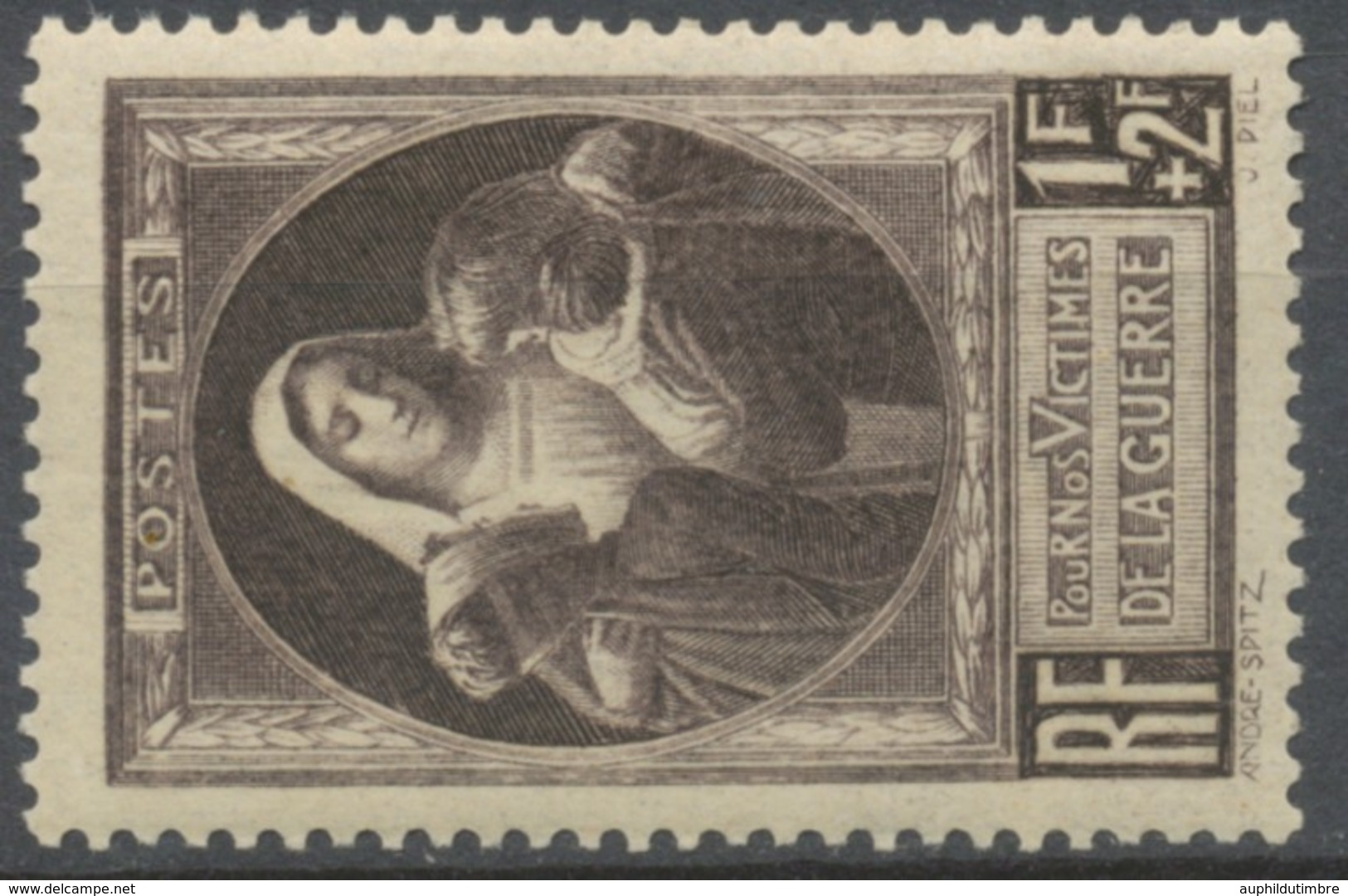 Au Profit Des Victimes De La Guerre. 1f. + 2f. Brun-lilas Neuf Luxe ** Y465 - Unused Stamps