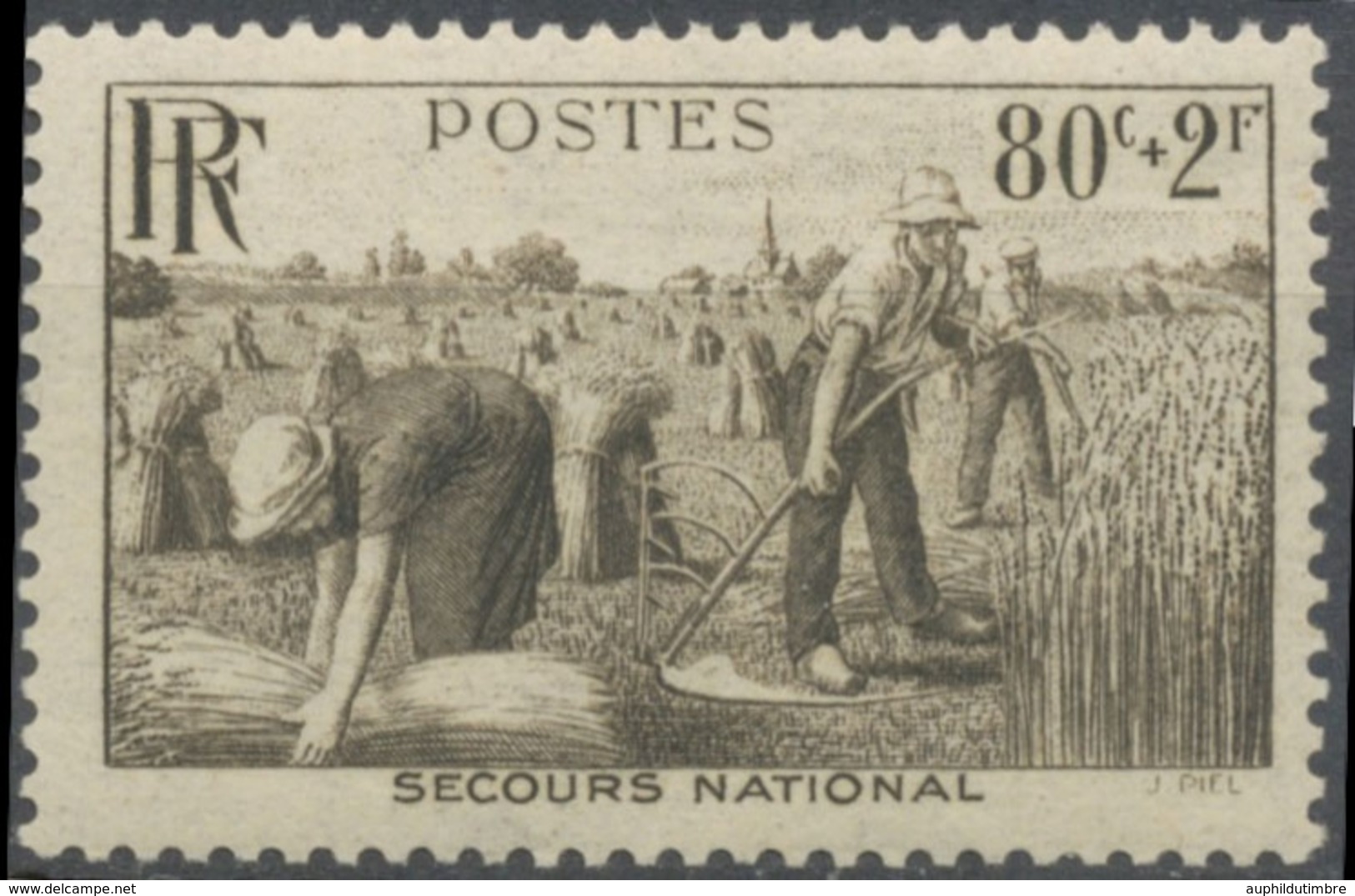 Au Profit Du Secours National. Moisson. 80c. + 2f. Brun Neuf Luxe ** Y466 - Unused Stamps