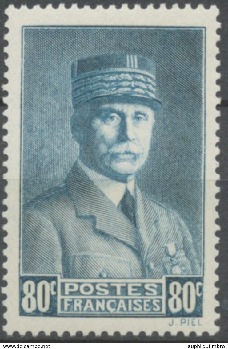 Effigie Du Maréchal Pétain. 80c Vert-bleu Neuf Luxe ** Y471 - Unused Stamps