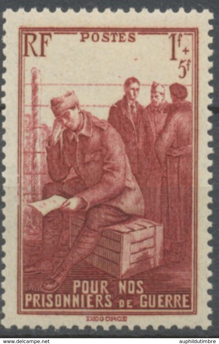 Au Profit Des Prisonniers De Guerre. 1f. + 5f. Brun Carminé Neuf Luxe ** Y475 - Unused Stamps