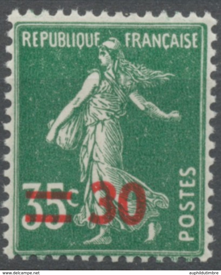 Timbres De 1932-38 Avec Nouvelle Valeur. Type Semeuse Fond Plein. 30 Sur 35c. Vert (361) Neuf Luxe ** Y476 - Neufs