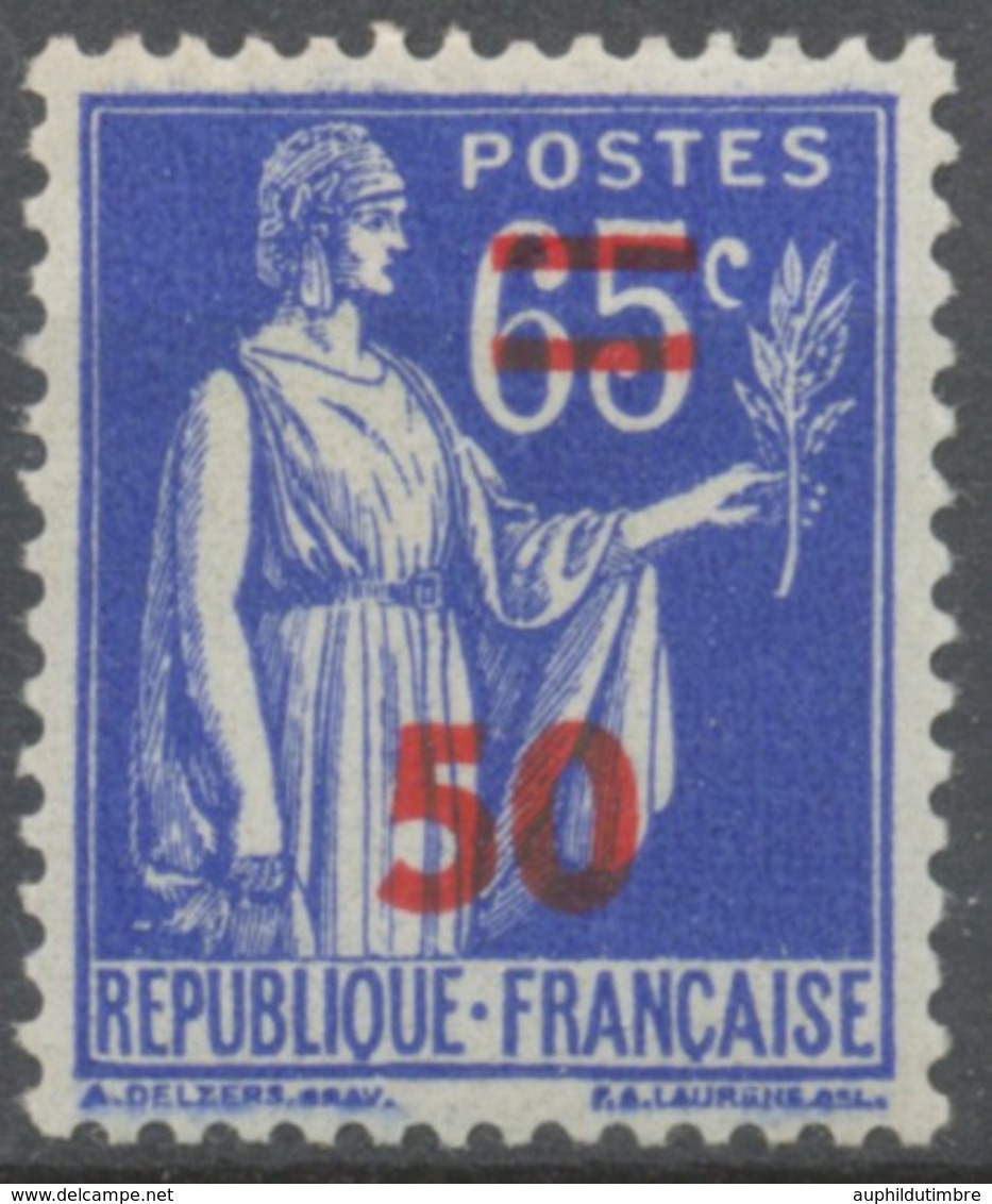 Timbres De 1932-38 Avec Nouvelle Valeur 50. Type Paix. Sur 65c. Outremer (365) Neuf Luxe ** Y479 - Unused Stamps