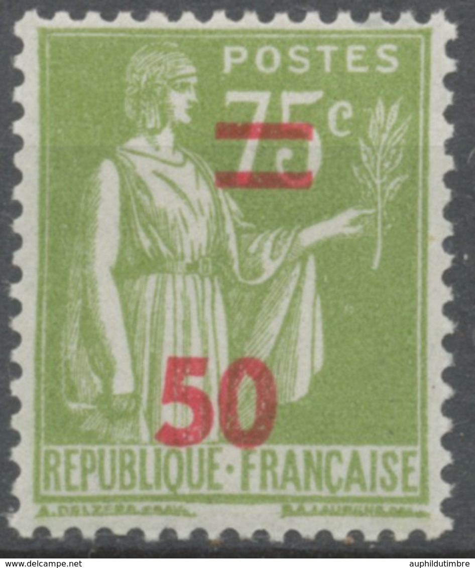 Timbres De 1932-38 Avec Nouvelle Valeur. Type Paix. 50 Sur 75c. Olive (284A) Neuf Luxe ** Y480 - Ungebraucht