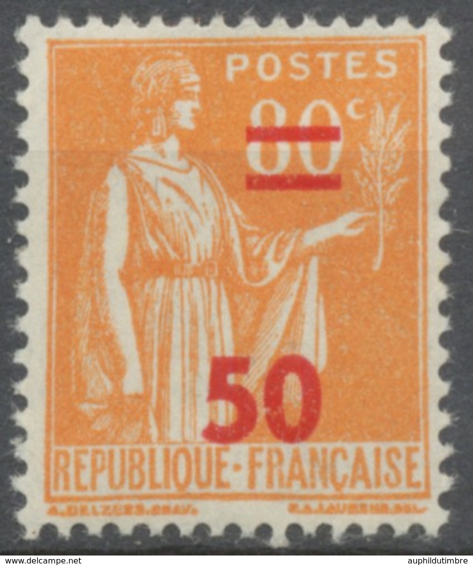 Timbres De 1932-38 Avec Nouvelle Valeur. Type Paix. 50 Sur 80c. Orange (366) Neuf Luxe ** Y481 - Unused Stamps