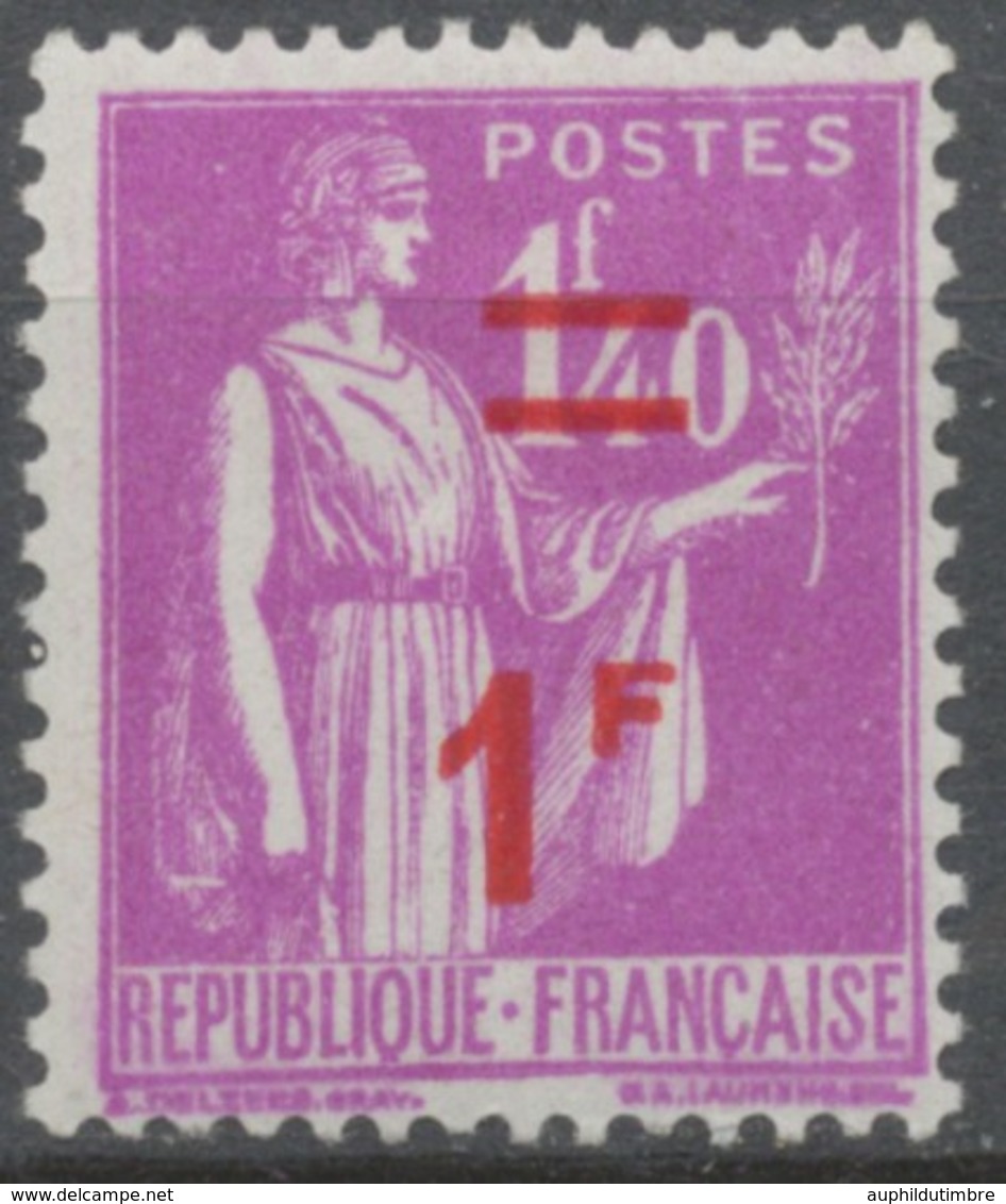 Timbres De 1932-38 Avec Nouvelle Valeur. Type Paix.  1f. Sur 1f. 40 Lilas (371) Neuf Luxe ** Y484 - Unused Stamps