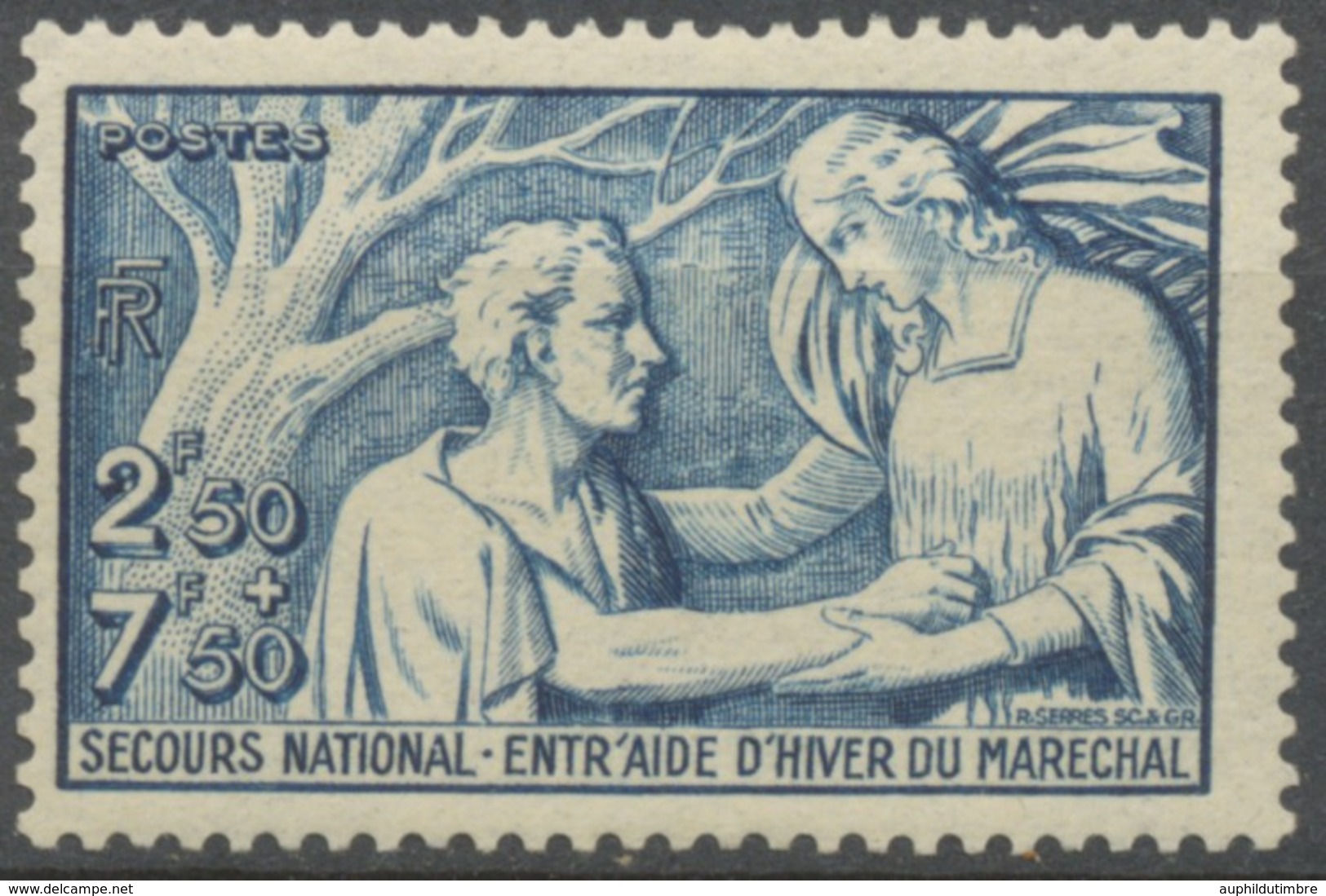 Au Profit Du Secours National.  2f.50+7f.50 Bleu Neuf Luxe ** Y498 - Unused Stamps