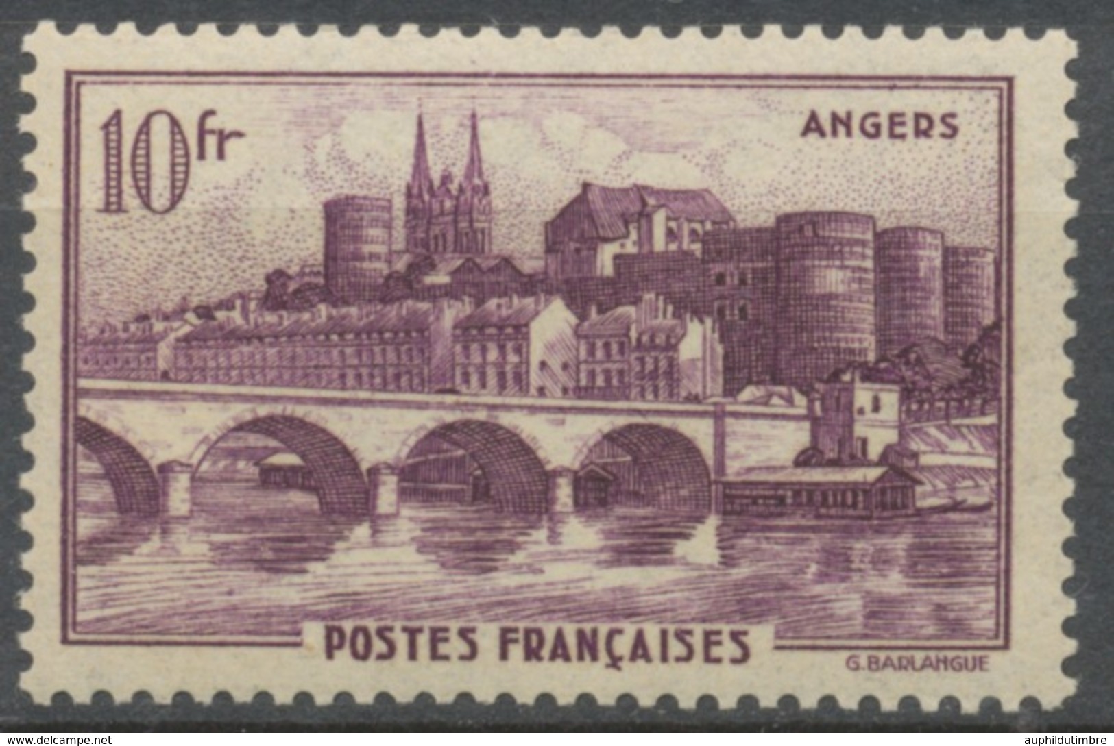 Monuments Et Sites. Angers. 10f. Violet Foncé Neuf Luxe ** Y500 - Unused Stamps