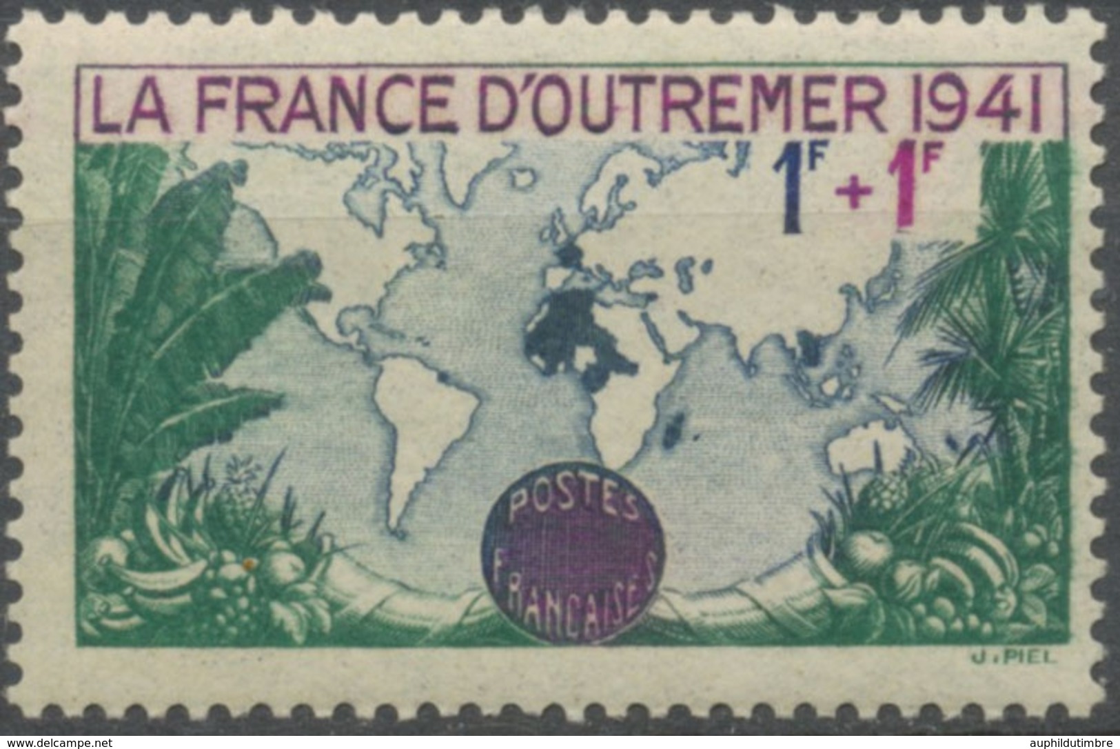 Pour La France D'Outre-Mer. Type De 1940 Avec Millésime 1941.  1f.+1f. Vert, Lilas Et Bleu Neuf Luxe ** Y503 - Unused Stamps