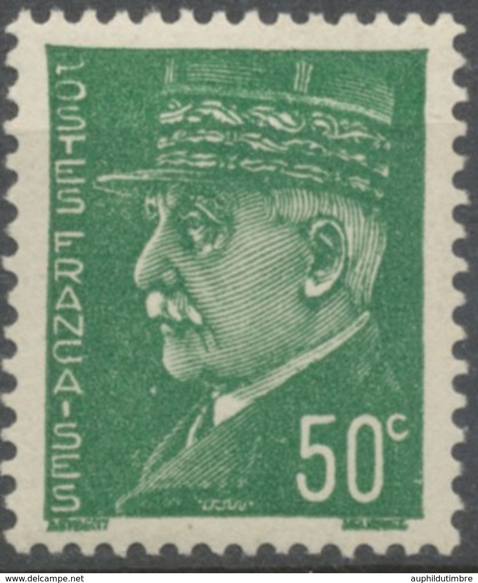 Effigies Du Maréchal Pétain. 50c. Vert (Type Hourriez) Neuf Luxe ** Y508 - Neufs