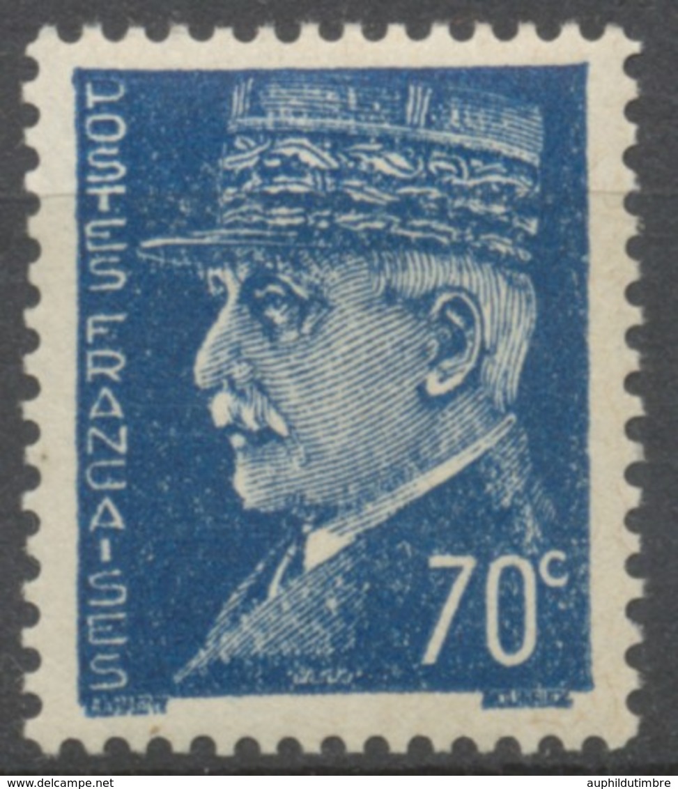 Effigies Du Maréchal Pétain. 70c. Bleu (Type Hourriez) Neuf Luxe ** Y510 - Unused Stamps