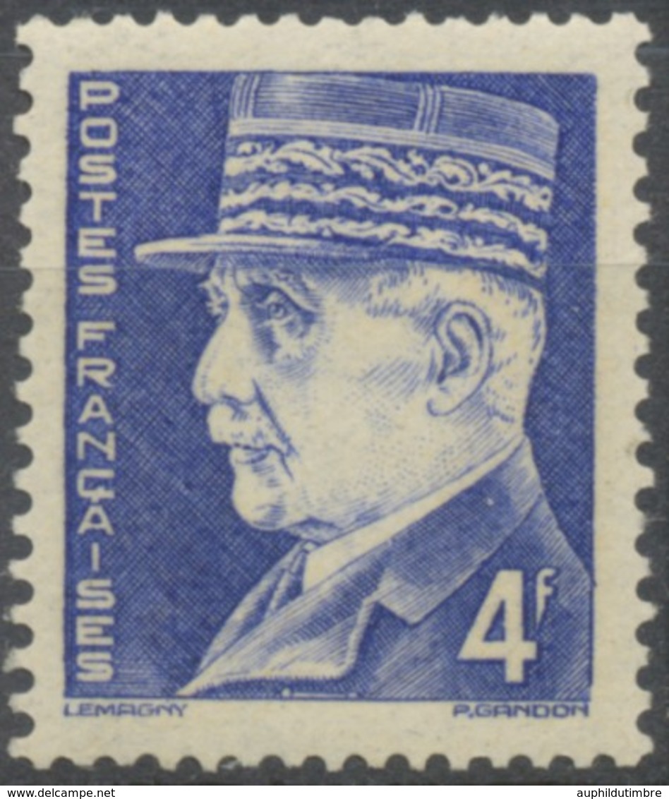 Effigies Du Maréchal Pétain. 4f. Outremer (Type Hourriez) Neuf Luxe ** Y522 - Unused Stamps