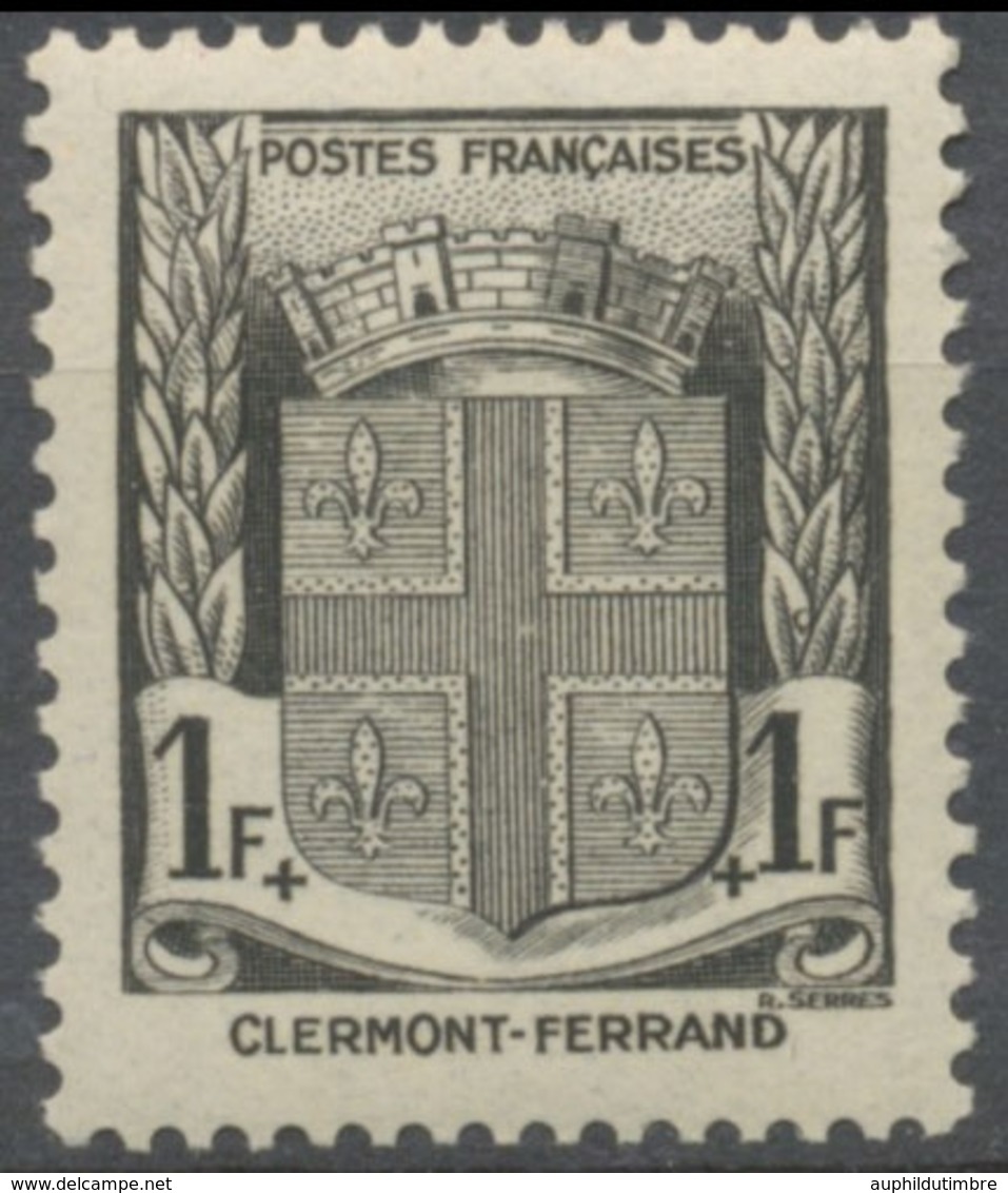 Au Profit Du Secours National. Armoiries De Ville (I) Clermon-Ferrand. 1f.+1f. Noir Neuf Luxe ** Y531 - Unused Stamps