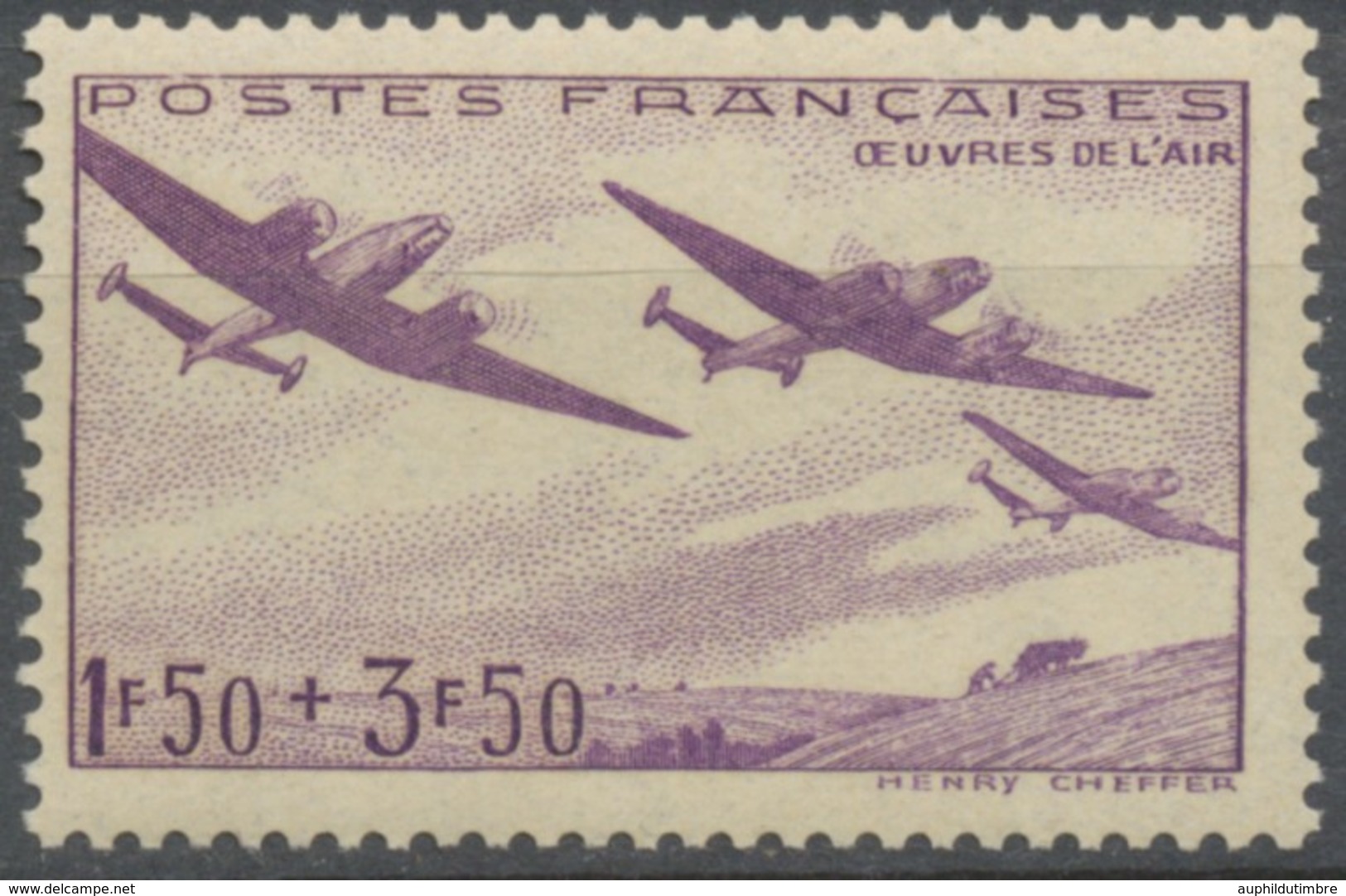 Au Profit Des Oeuvres De L'air.  1f.50+3f.50 Violet Neuf Luxe ** Y540 - Unused Stamps