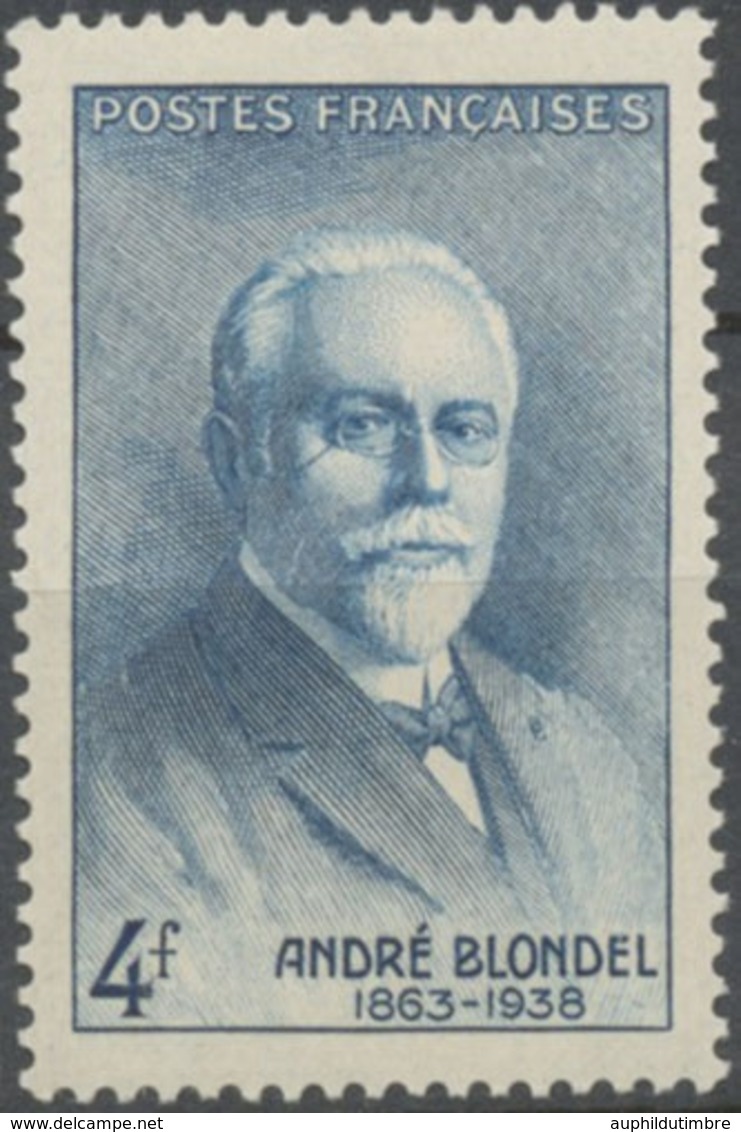 En Souvenir Du Physicien André Blondel (1863-1938) 4f. Bleu Neuf Luxe ** Y551 - Unused Stamps