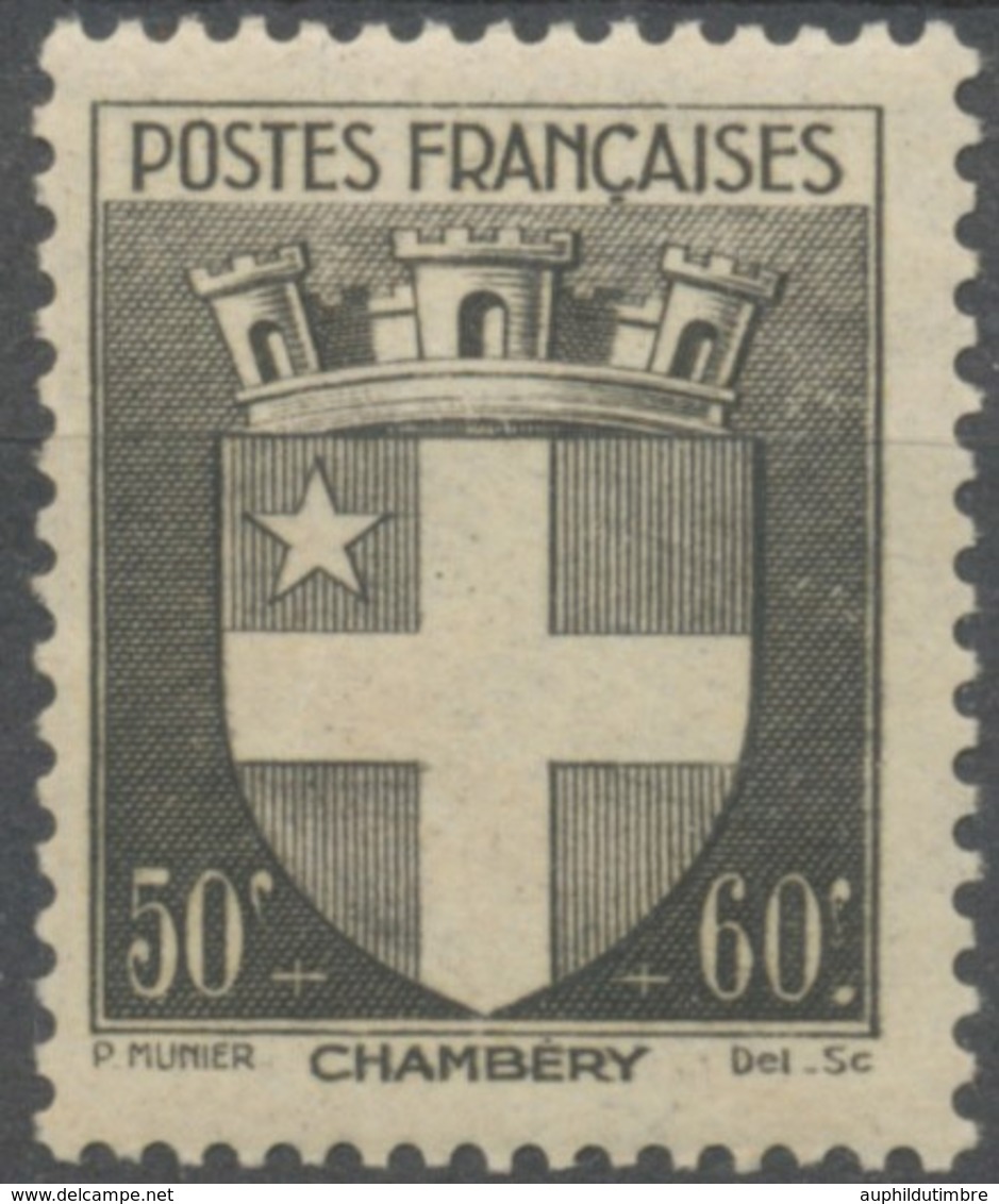 Au Profit Du Secours National. Armoiries De Villes (II) Chambéry. 50c.+60c. Noir Neuf Luxe ** Y553 - Neufs