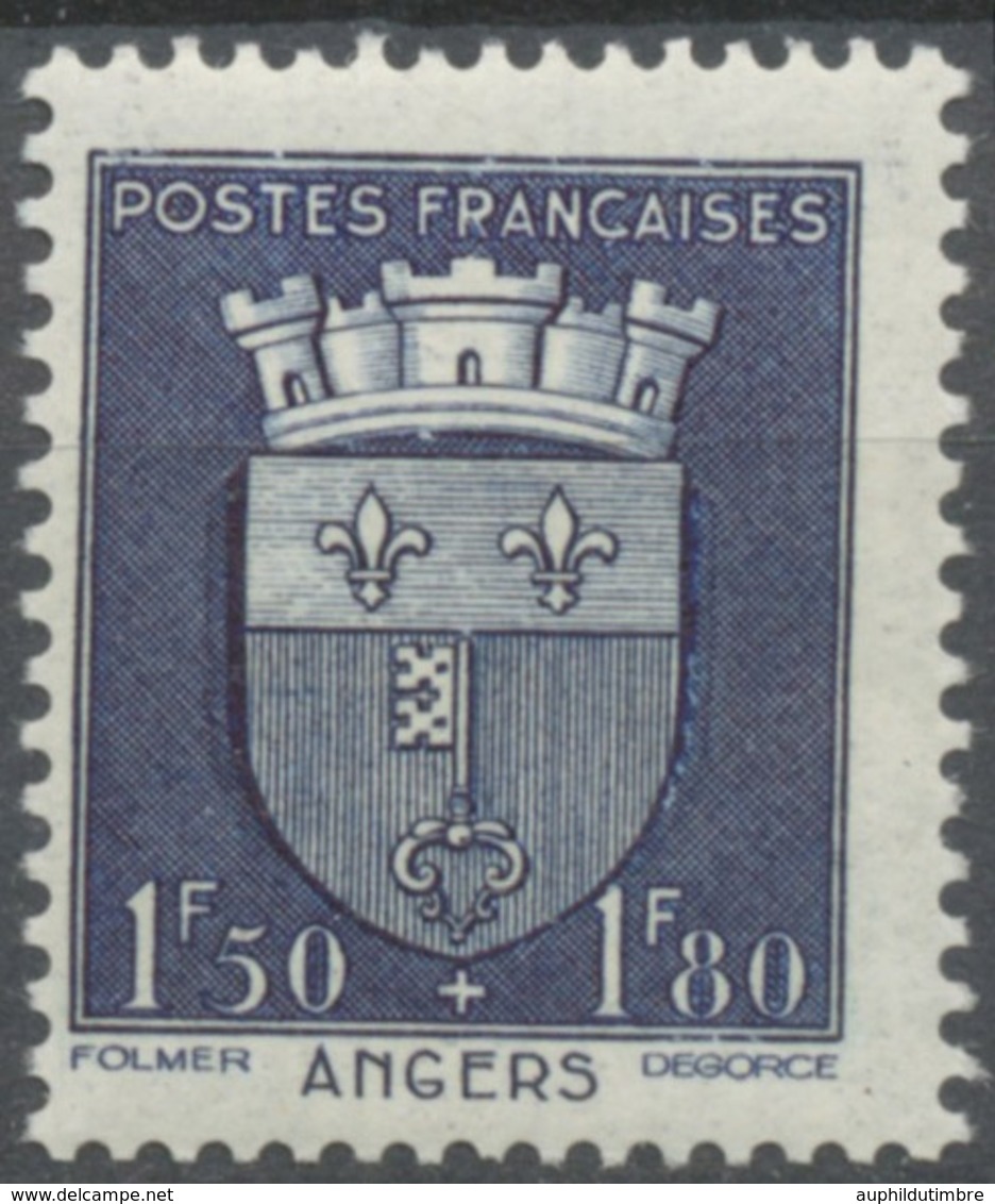 Au Profit Du Secours National. Armoiries De Villes (II) Angers. 1f.50+1f.80 Bleu Foncé Neuf Luxe ** Y558 - Unused Stamps