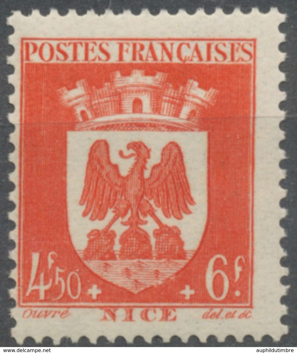 Au Profit Du Secours National. Armoiries De Villes (II) Nice. 4f.50+6f. Orange Neuf Luxe ** Y563 - Unused Stamps