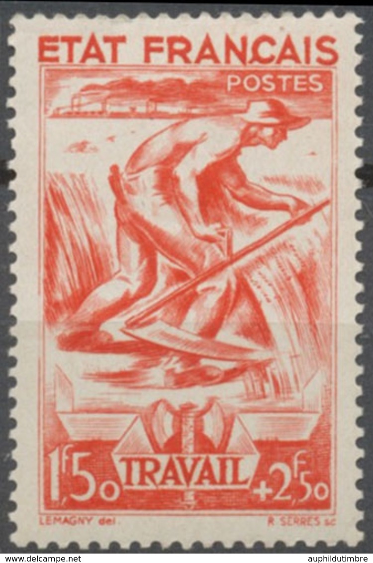 Au Profit Du Secours National. ("Travail, Famille, Patrie") 1f.50+2f.50 Rouge Neuf Luxe ** Y577 - Unused Stamps