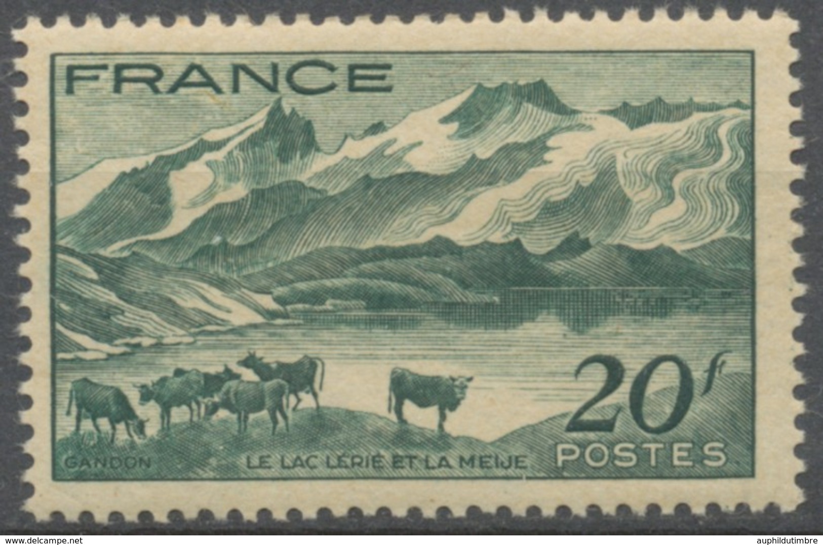 Paysage Du Dauphiné. Le Lac Lérié Et La Meije.  20f. Vert Foncé Neuf Luxe ** Y582 - Ungebraucht