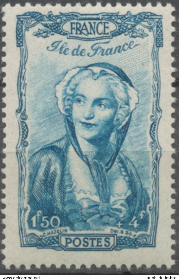 Coiffes Régionales. Au Profit Du Secours National. Ile-de-France. 1f.50+4f. Bleu-vert Neuf Luxe ** Y595 - Unused Stamps