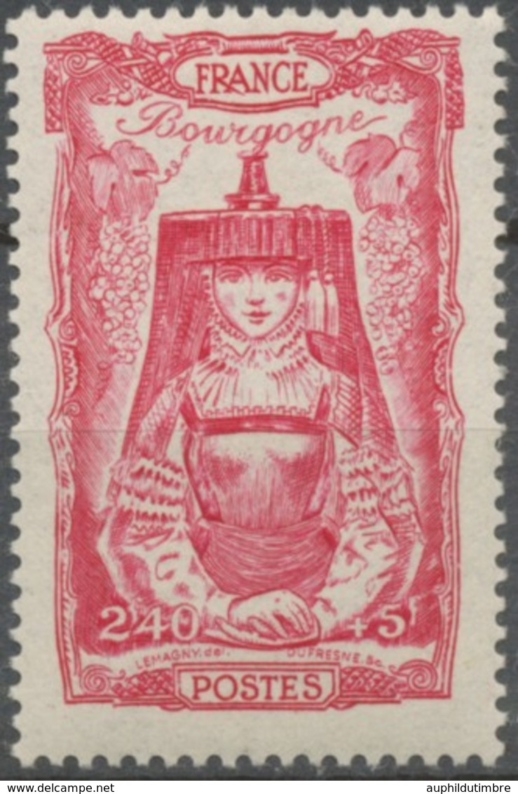 Coiffes Régionales. Au Profit Du Secours National. Bourgogne. 2f.40+5f. Carmin Neuf Luxe ** Y596 - Unused Stamps