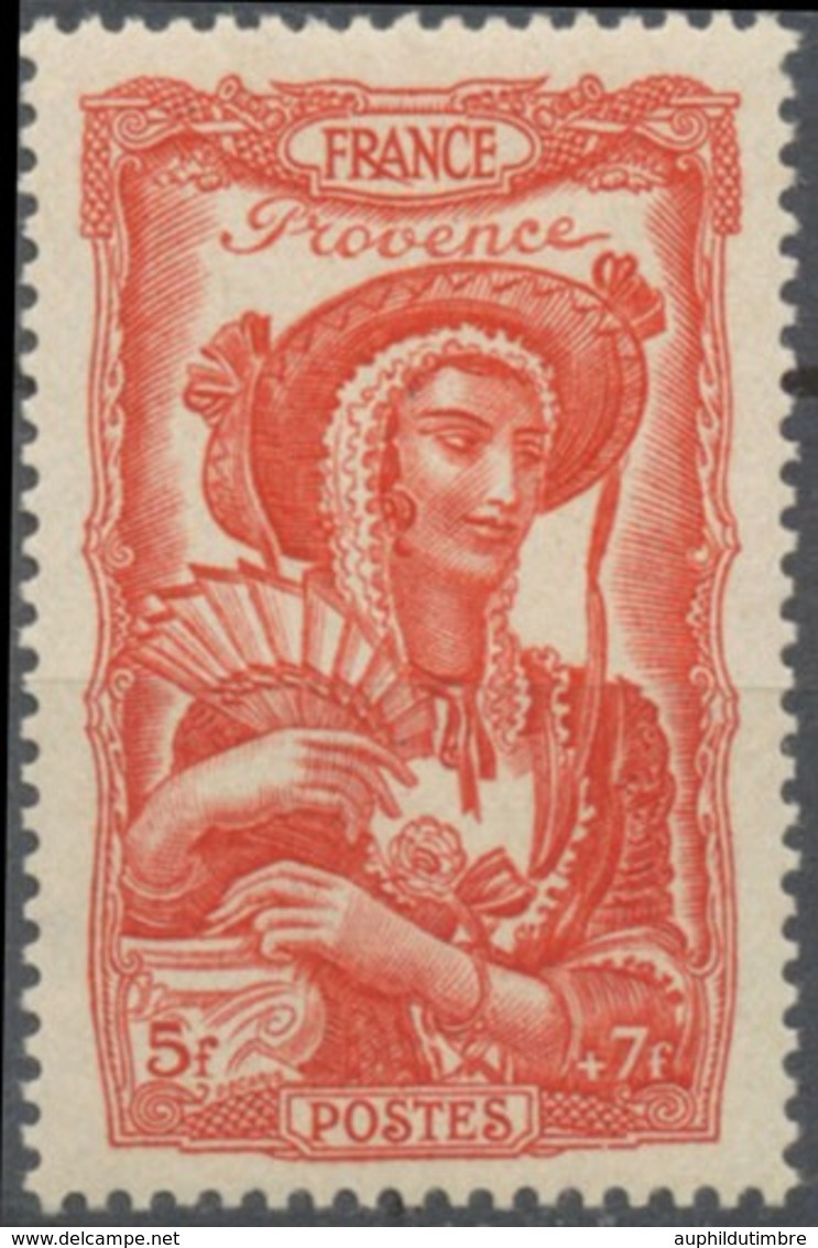 Coiffes Régionales. Au Profit Du Secours National. Provence. 5f.+7f. Rouge Neuf Luxe ** Y598 - Unused Stamps