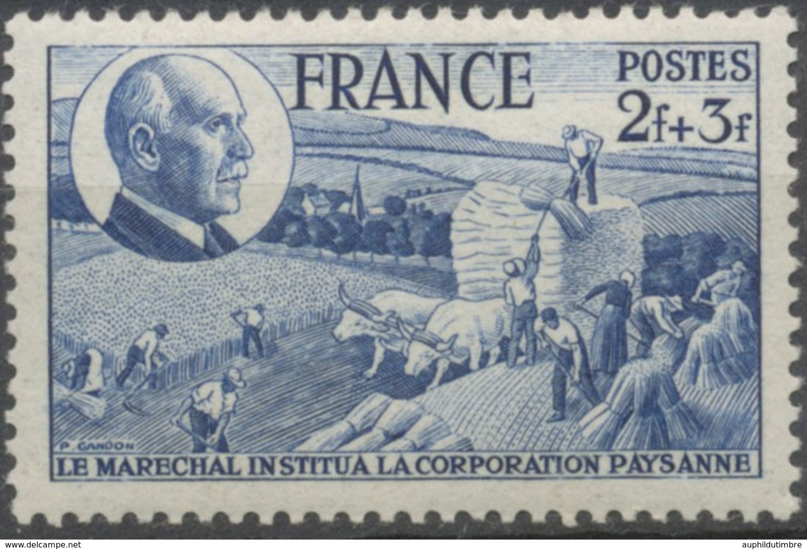 88e Anniversaire Du Maréchal Pétain. Corporation Paysanne.  2f.+3f. Bleu Neuf Luxe ** Y607 - Nuevos